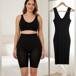 NWT SHAPERMINT x EMPETUA Black High Waisted Shaper Shorts Tummy Control Slimming